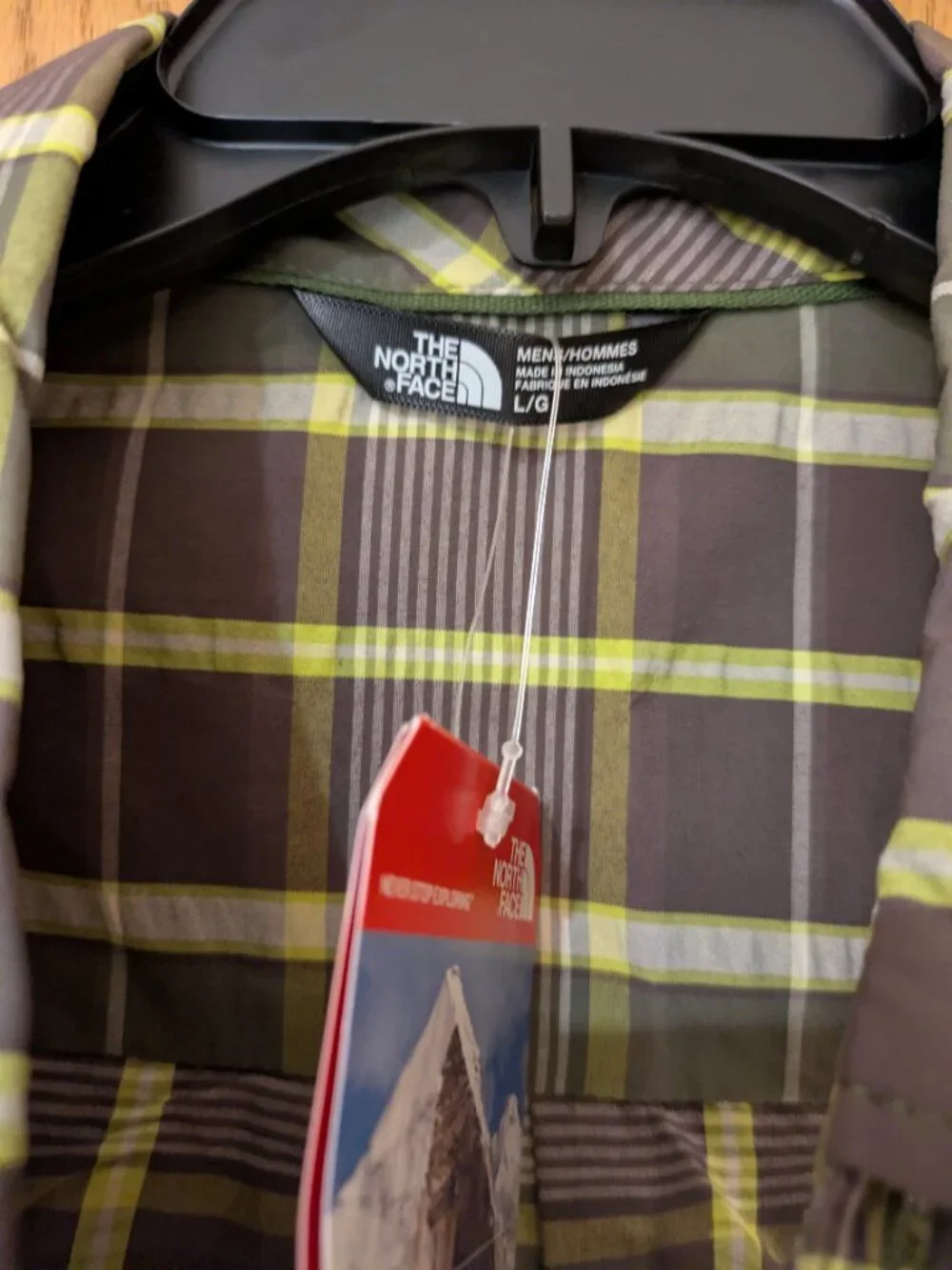 Men's The North Face Green Plaid Large NWT